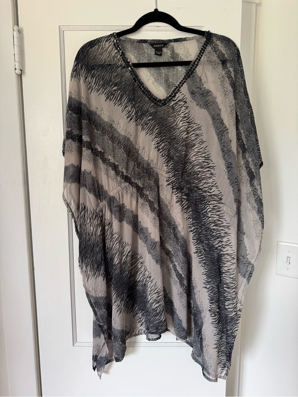 Jessica Animal Print Poncho Top/Coverup